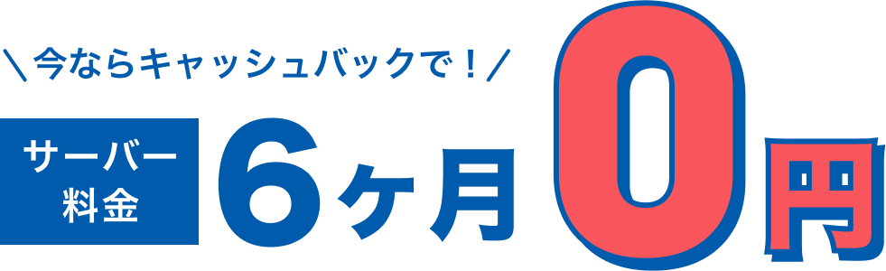 ビジネス応援キャンペーン サーバー料金実質6ヶ月無料